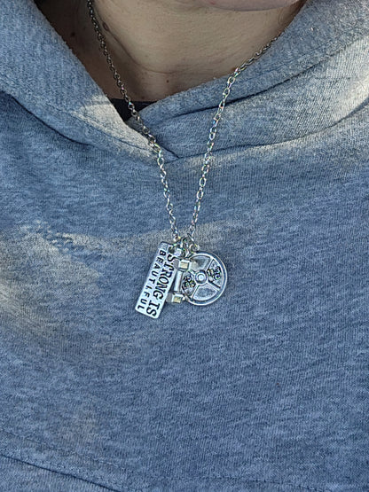 Dumbbell Charm Necklace