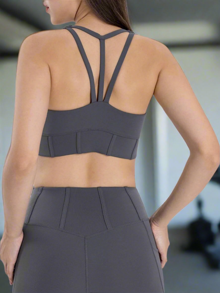 Ribbed Waistline Luxe Sports bra