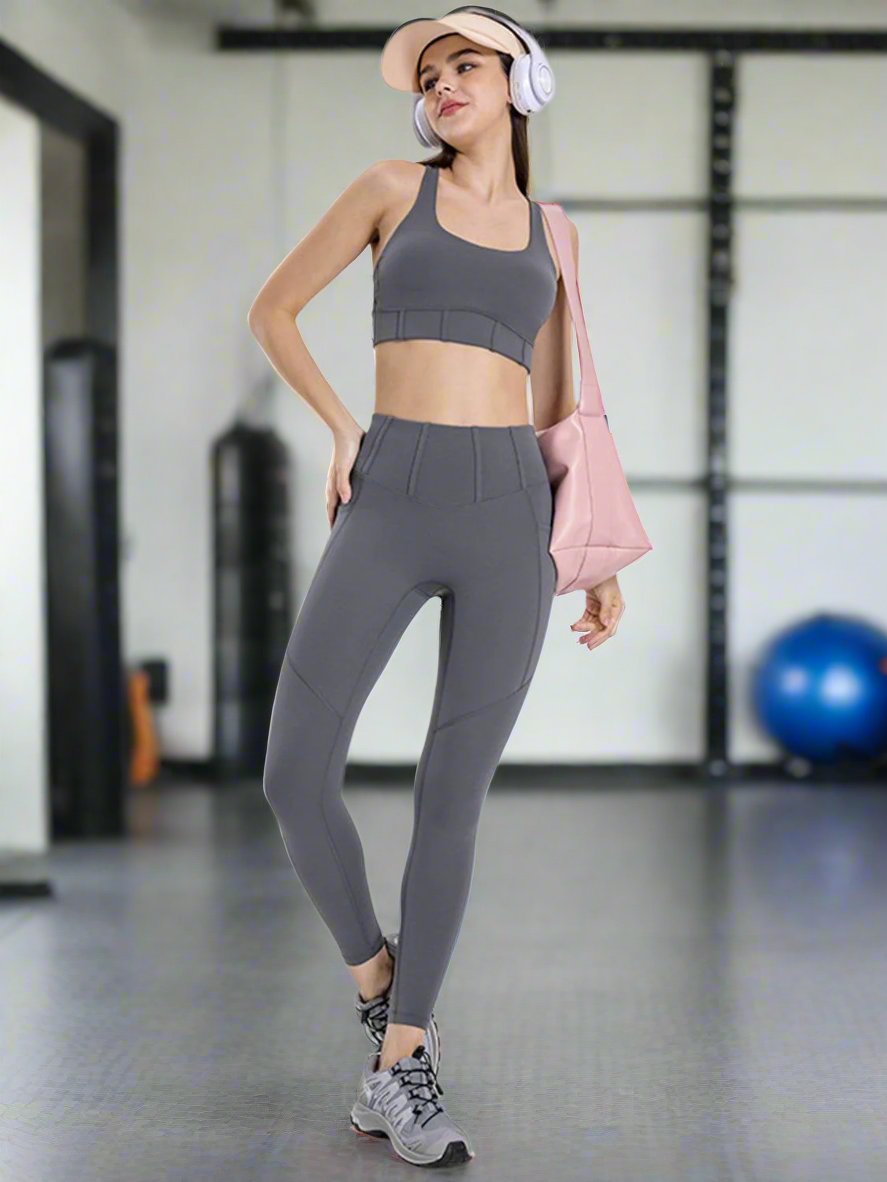 Ribbed Waistline Luxe Sports bra