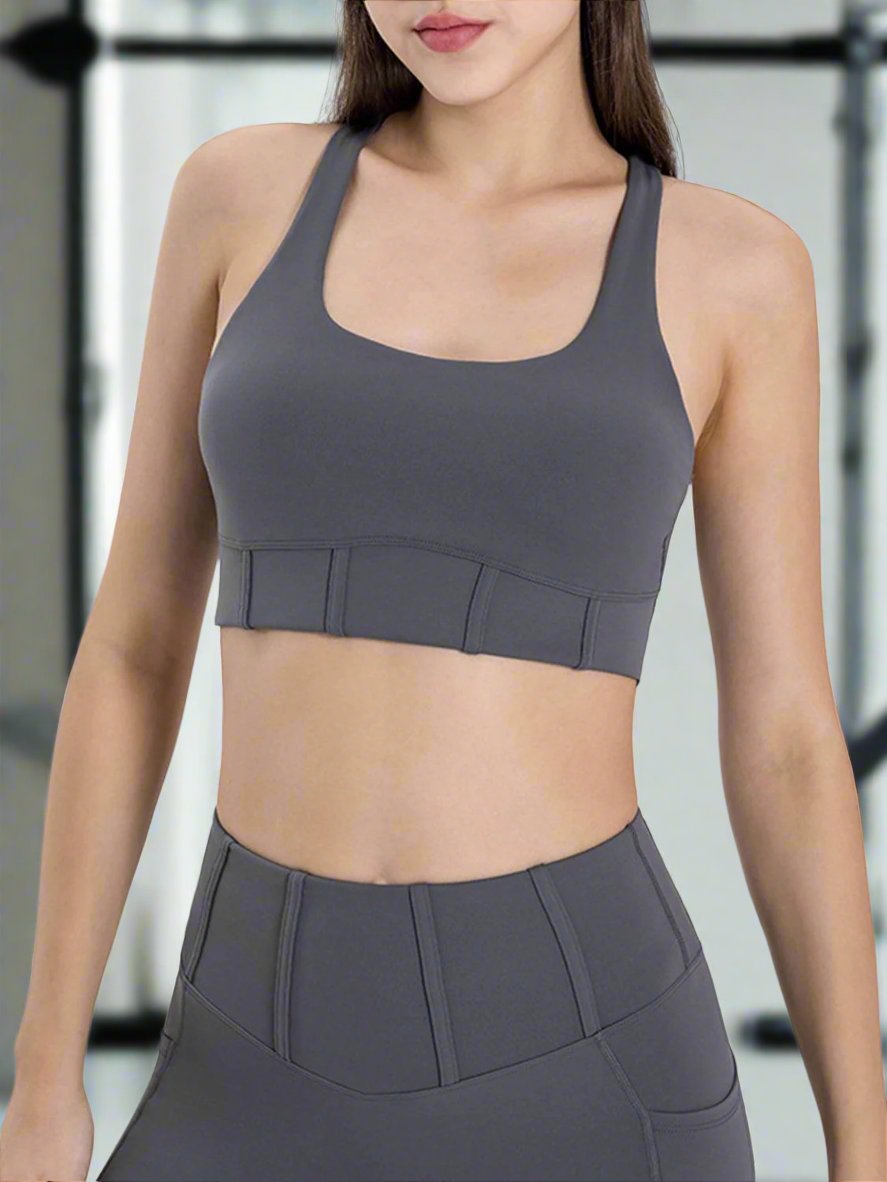 Ribbed Waistline Luxe Sports bra