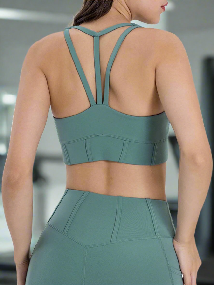 Ribbed Waistline Luxe Sports bra