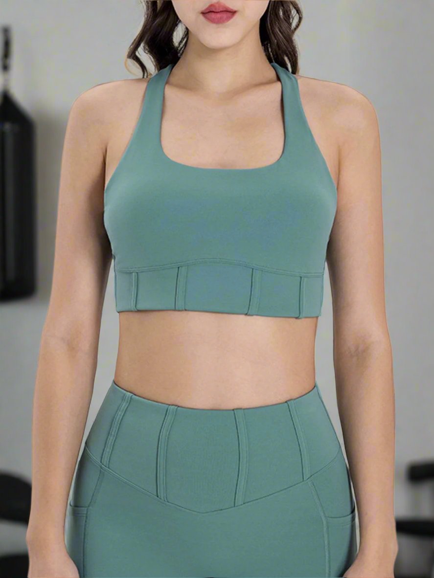 Ribbed Waistline Luxe Sports bra