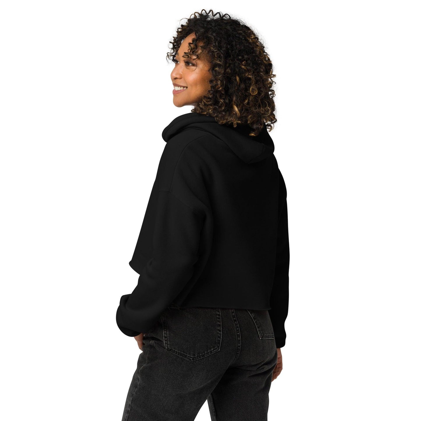 Cozy cropped 'Bloom' logo hoodie