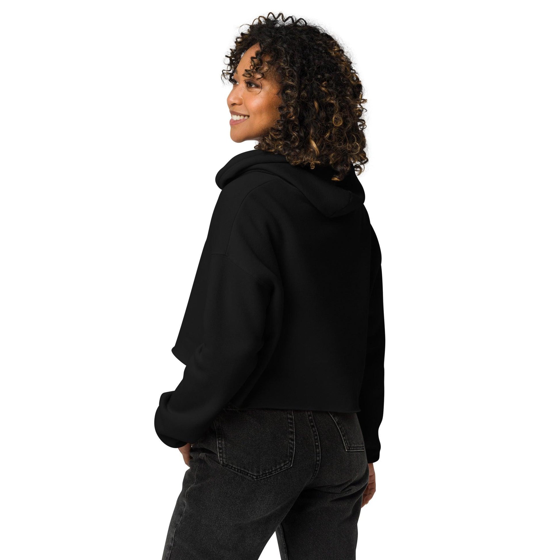 Cozy cropped 'Bloom' logo hoodie